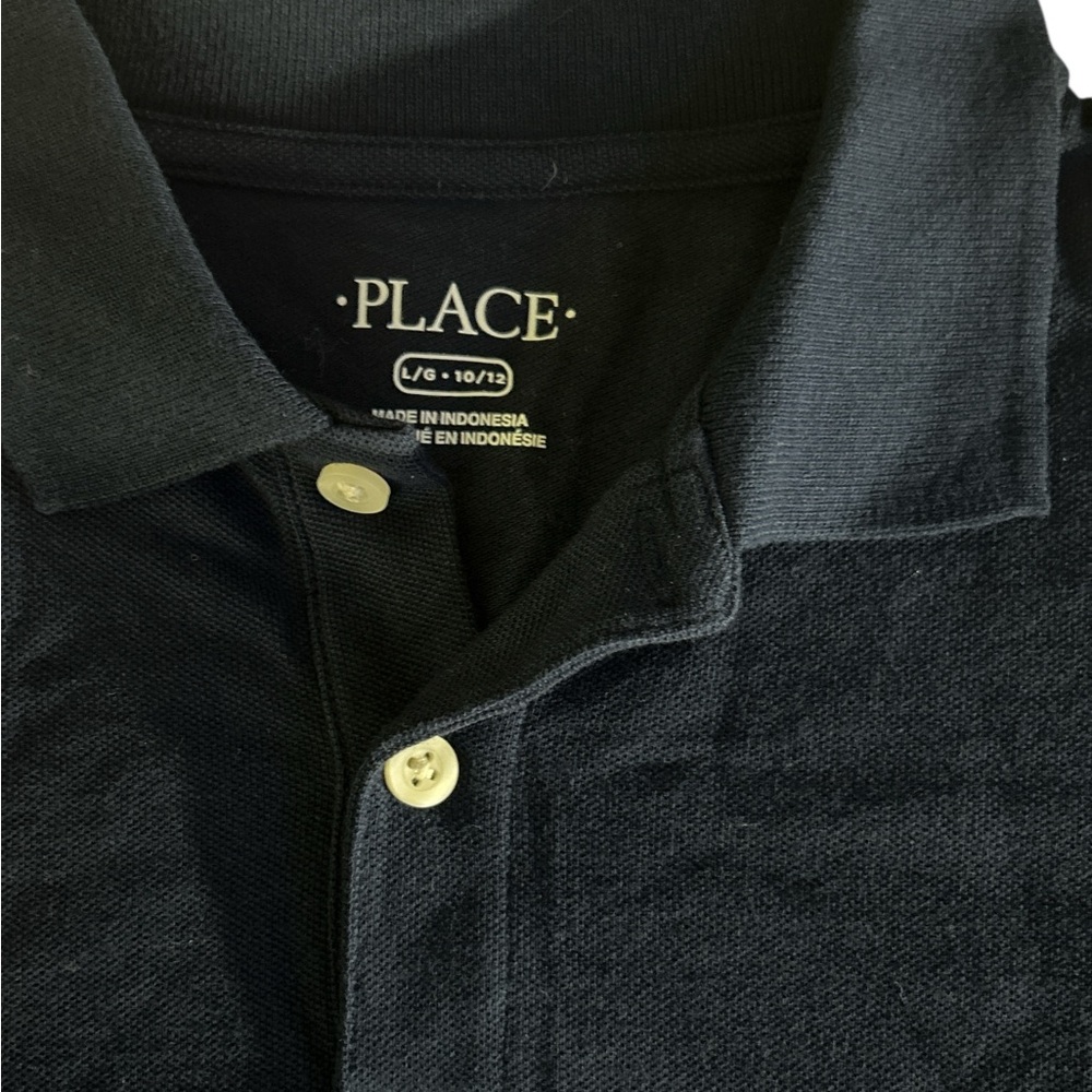 PLACE Kids Navy blue uniform Polo Shirt with Button Accents